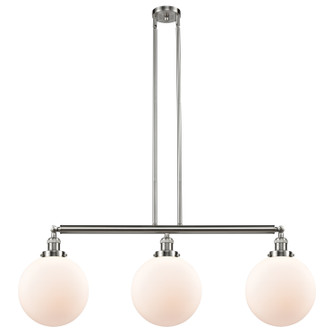 Franklin Restoration Three Light Island Pendant in Brushed Satin Nickel (405|213-SN-G201-10)