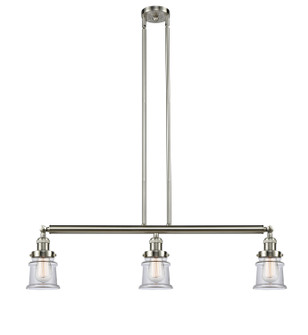 Franklin Restoration Three Light Island Pendant in Brushed Satin Nickel (405|213-SN-G182S)