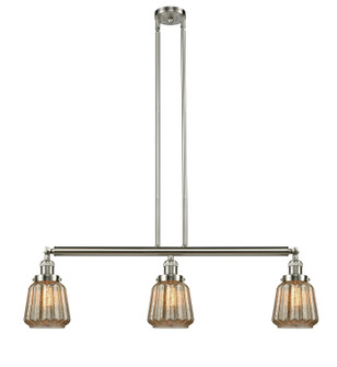 Franklin Restoration Three Light Island Pendant in Brushed Satin Nickel (405|213-SN-G146)
