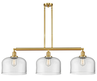 Franklin Restoration Three Light Island Pendant in Satin Gold (405|213-SG-G72-L)
