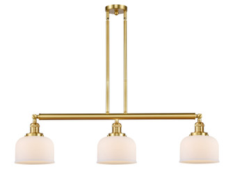 Franklin Restoration Three Light Island Pendant in Satin Gold (405|213-SG-G71)
