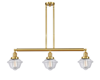Franklin Restoration Three Light Island Pendant in Satin Gold (405|213-SG-G532)