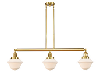 Franklin Restoration Three Light Island Pendant in Satin Gold (405|213-SG-G531)