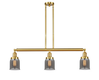 Franklin Restoration Three Light Island Pendant in Satin Gold (405|213-SG-G53)