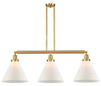Franklin Restoration Three Light Island Pendant in Satin Gold (405|213-SG-G41-L)
