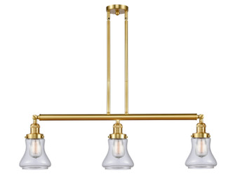 Franklin Restoration Three Light Island Pendant in Satin Gold (405|213-SG-G192)
