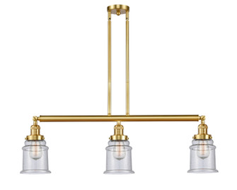 Franklin Restoration Three Light Island Pendant in Satin Gold (405|213-SG-G184)