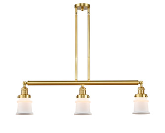 Franklin Restoration Three Light Island Pendant in Satin Gold (405|213-SG-G181S)