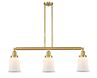 Franklin Restoration Three Light Island Pendant in Satin Gold (405|213-SG-G181)