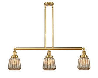 Franklin Restoration Three Light Island Pendant in Satin Gold (405|213-SG-G146)
