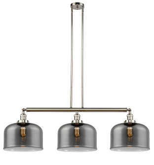Franklin Restoration Three Light Island Pendant in Polished Nickel (405|213-PN-G73-L)