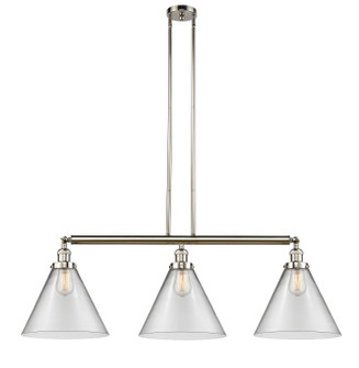 Franklin Restoration Three Light Island Pendant in Polished Nickel (405|213-PN-G42-L)