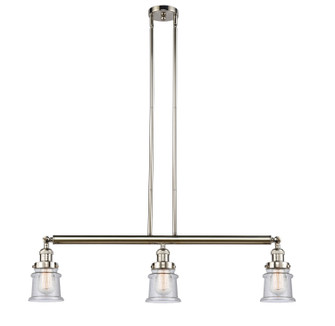 Franklin Restoration Three Light Island Pendant in Polished Nickel (405|213-PN-G184S)
