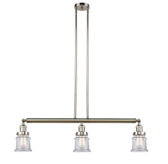 Franklin Restoration Three Light Island Pendant in Polished Nickel (405|213-PN-G182S)