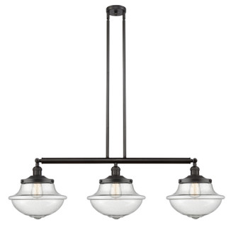 Franklin Restoration Three Light Island Pendant in Oil Rubbed Bronze (405|213-OB-G544)