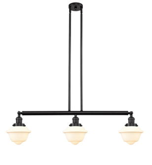 Franklin Restoration Three Light Island Pendant in Oil Rubbed Bronze (405|213-OB-G531)