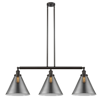 Franklin Restoration Three Light Island Pendant in Oil Rubbed Bronze (405|213-OB-G43-L)