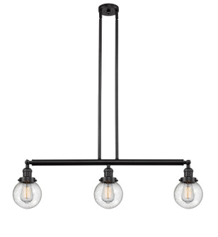 Franklin Restoration Three Light Island Pendant in Oil Rubbed Bronze (405|213-OB-G204-6)