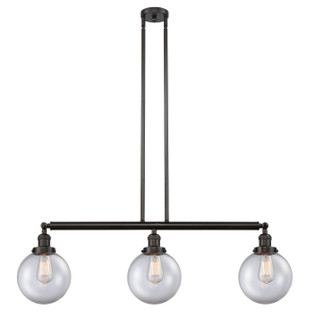 Franklin Restoration Three Light Island Pendant in Oil Rubbed Bronze (405|213-OB-G202-8)