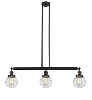 Franklin Restoration Three Light Island Pendant in Oil Rubbed Bronze (405|213-OB-G202-6)