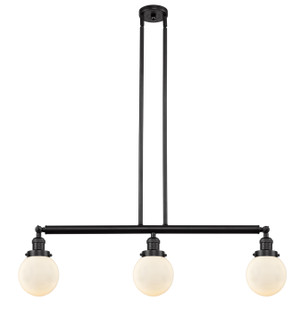 Franklin Restoration Three Light Island Pendant in Oil Rubbed Bronze (405|213-OB-G201-6)