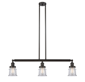 Franklin Restoration Three Light Island Pendant in Oil Rubbed Bronze (405|213-OB-G182S)