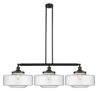 Franklin Restoration Three Light Island Pendant in Matte Black (405|213-BK-G694-16)