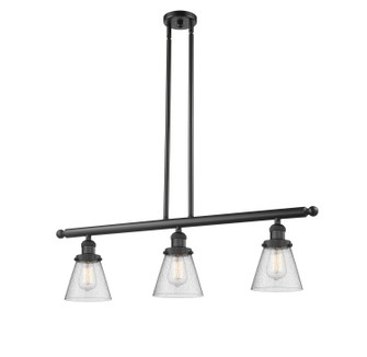 Franklin Restoration Three Light Island Pendant in Matte Black (405|213-BK-G64)