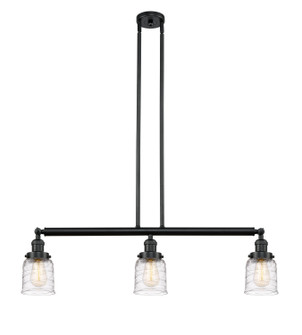 Franklin Restoration Three Light Island Pendant in Matte Black (405|213-BK-G513)
