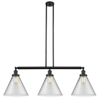 Franklin Restoration Three Light Island Pendant in Matte Black (405|213-BK-G42-L)
