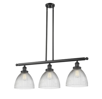 Franklin Restoration Three Light Island Pendant in Matte Black (405|213-BK-G222)