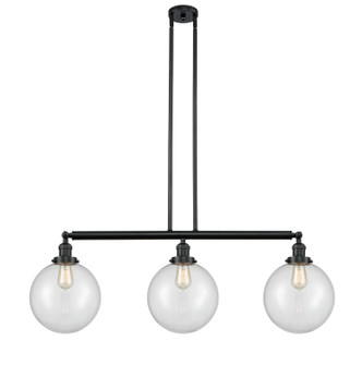 Franklin Restoration Three Light Island Pendant in Matte Black (405|213-BK-G202-10)