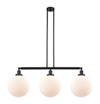 Franklin Restoration Three Light Island Pendant in Matte Black (405|213-BK-G201-12)