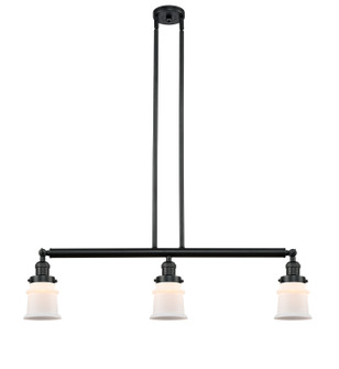 Franklin Restoration Three Light Island Pendant in Matte Black (405|213-BK-G181S)
