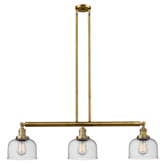 Franklin Restoration Three Light Island Pendant in Brushed Brass (405|213-BB-G74)