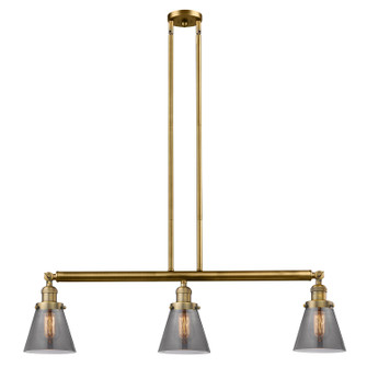 Franklin Restoration Three Light Island Pendant in Brushed Brass (405|213-BB-G63)