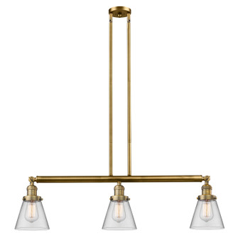 Franklin Restoration Three Light Island Pendant in Brushed Brass (405|213-BB-G62)