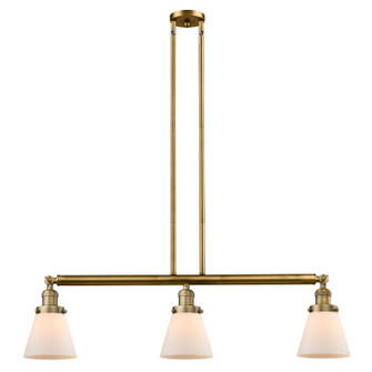 Franklin Restoration Three Light Island Pendant in Brushed Brass (405|213-BB-G61)