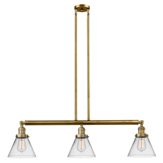Franklin Restoration Three Light Island Pendant in Brushed Brass (405|213-BB-G42)