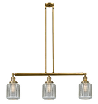 Franklin Restoration Three Light Island Pendant in Brushed Brass (405|213-BB-G262)
