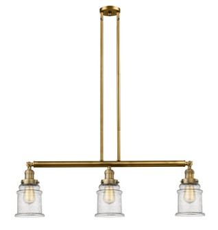 Franklin Restoration Three Light Island Pendant in Brushed Brass (405|213-BB-G184)