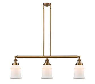 Franklin Restoration Three Light Island Pendant in Brushed Brass (405|213-BB-G181)
