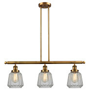 Franklin Restoration Three Light Island Pendant in Brushed Brass (405|213-BB-G142)
