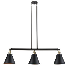 Franklin Restoration Three Light Island Pendant in Black Antique Brass (405|213-BAB-M13-BK)