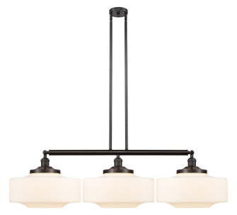 Franklin Restoration Three Light Island Pendant in Black Antique Brass (405|213-BAB-G694-16)