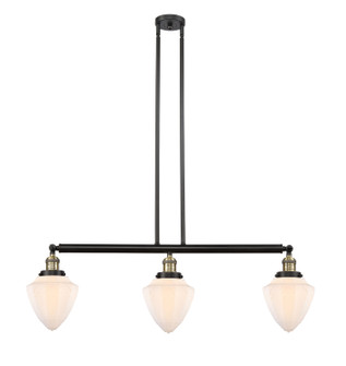 Franklin Restoration Three Light Island Pendant in Black Antique Brass (405|213-BAB-G661-7)