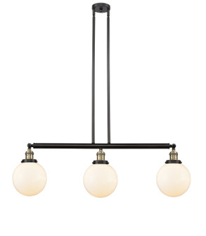 Franklin Restoration Three Light Island Pendant in Black Antique Brass (405|213-BAB-G201-8)