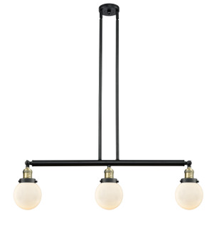 Franklin Restoration Three Light Island Pendant in Black Antique Brass (405|213-BAB-G201-6)