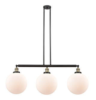 Franklin Restoration Three Light Island Pendant in Black Antique Brass (405|213-BAB-G201-12)