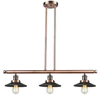 Franklin Restoration Three Light Island Pendant in Antique Copper (405|213-AC-M6BK)